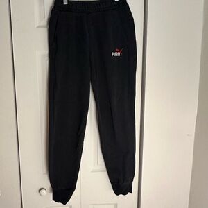 Puma Black Sweatpants with Red Logo